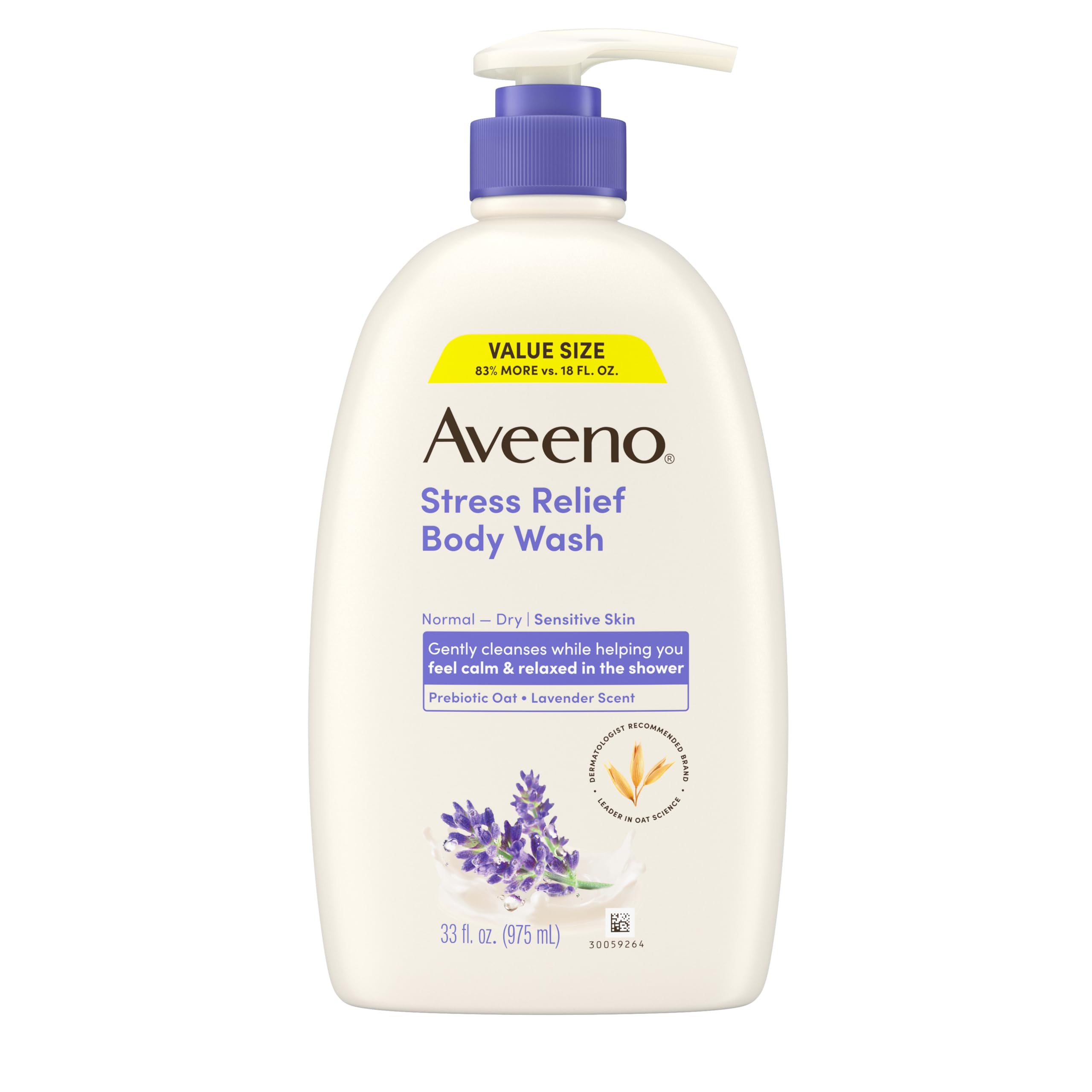 Aveeno Stress Relief Body Wash - Lavender Scent -1 Aveeno Stress Relief Body Wash - Lavender Scent -1
