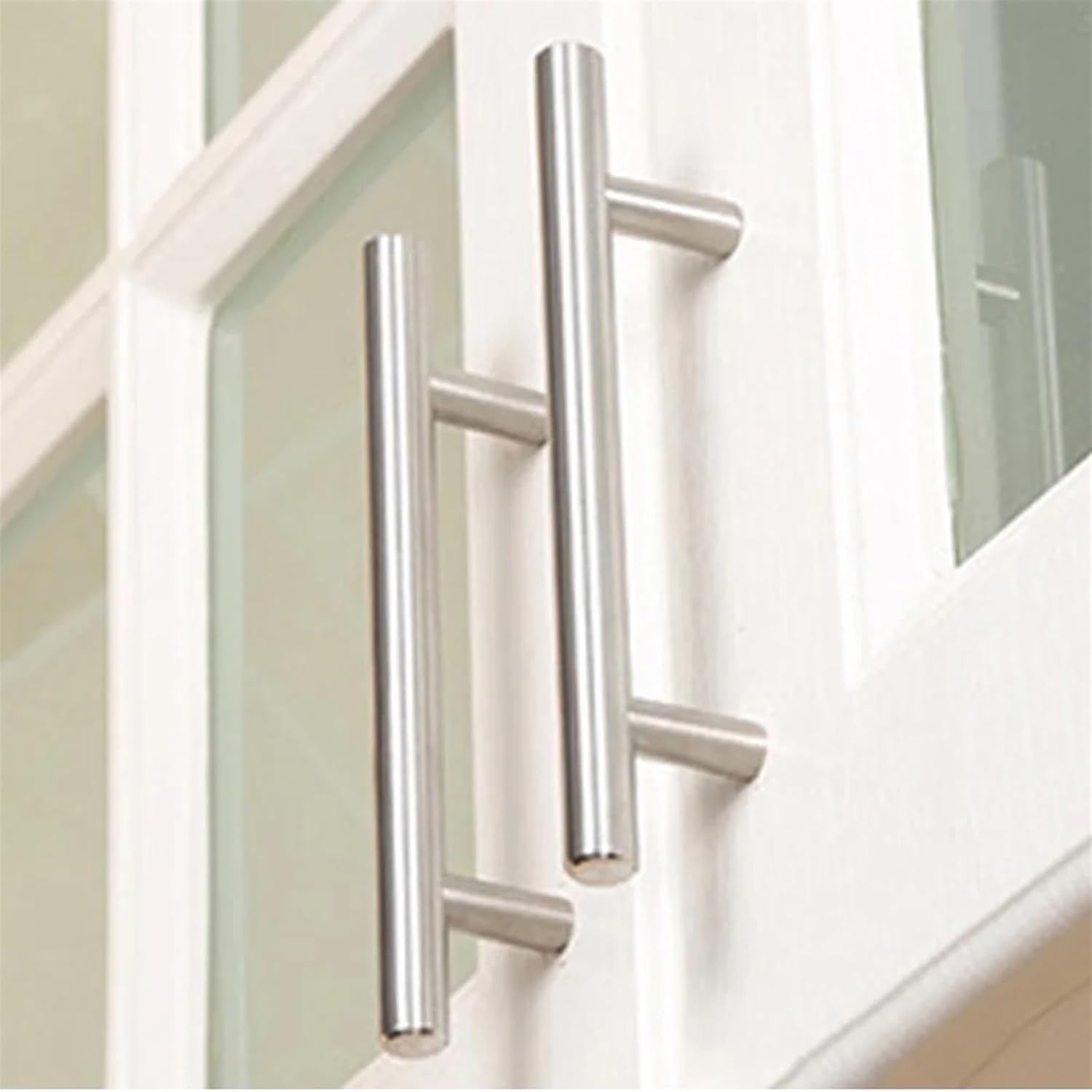 96mm Cupboard Handles Black Golden Silver Kitchen Cabinet Door Knobs Furniture Drawer Pulls Hardware Wardrobe Door Handle 1Pcs (Color : Silver-96mm)