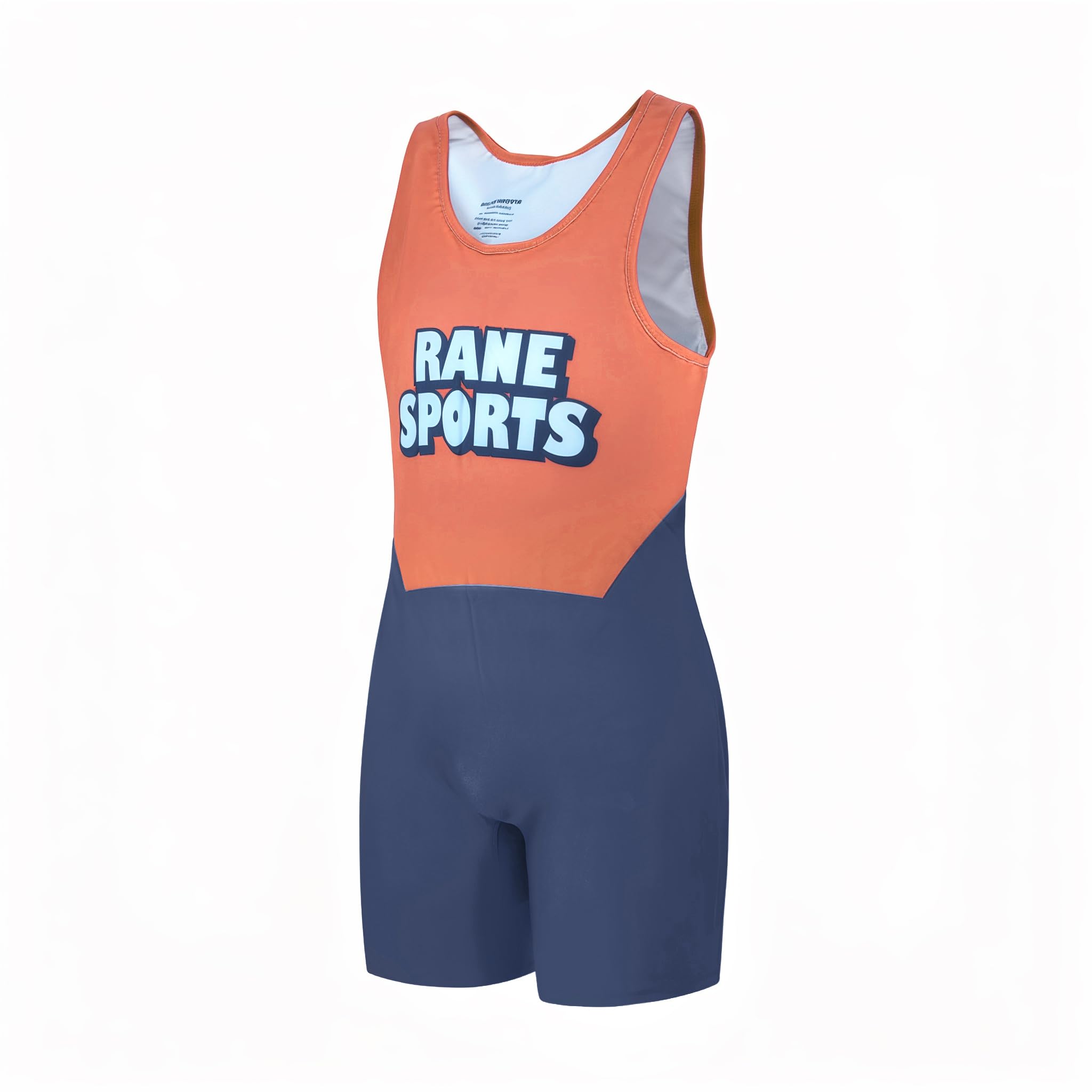 Rane Sports Men's Wrestling Singlets Athletic Supporters Tight Slim Fit Sport Bodysuit Sleeveless Wrestling Leotard Jumpsuits Weightlifting Clothes Orange hit Gray L
