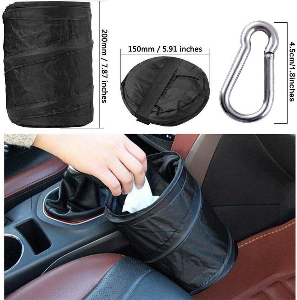 iBayx Waste Bins Car Garbage Can Foldable Car Trash Bag Organizer Universal Traveling Portable Collapsible Pop up Leak Proof Car Trash Can