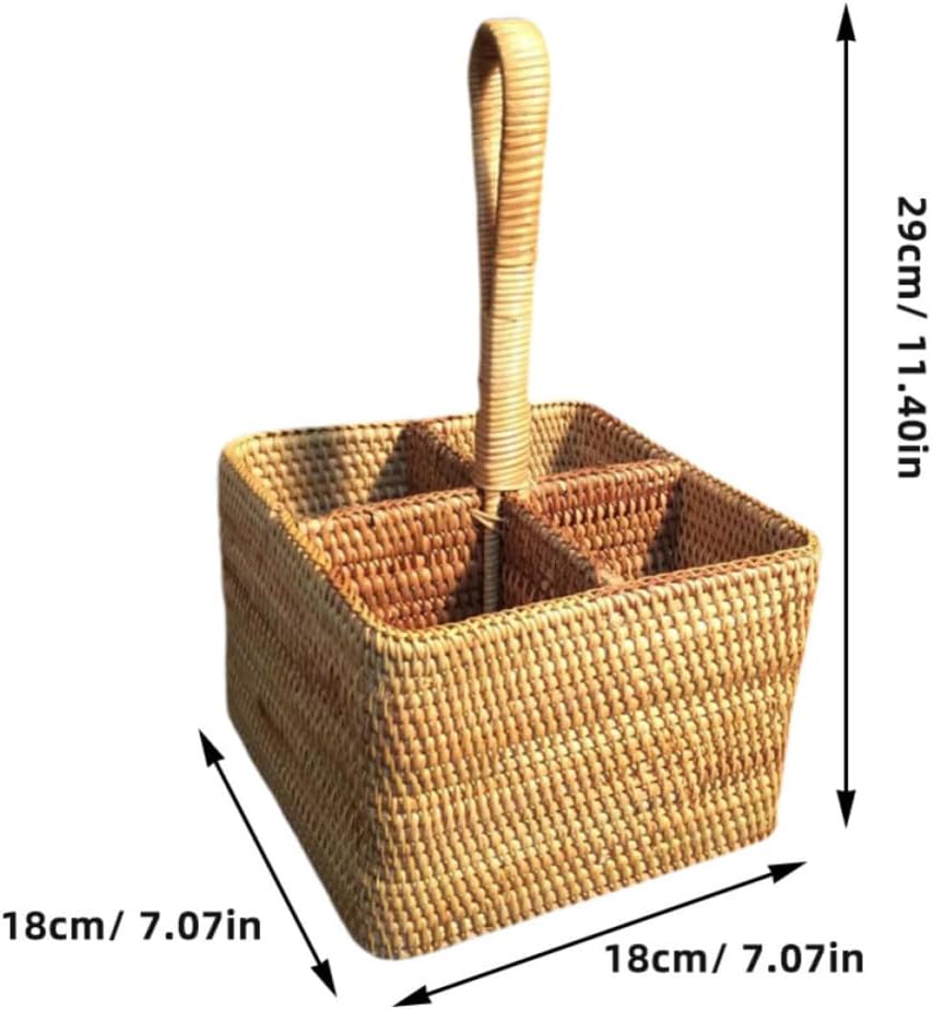 Rattan Woven Storage Basket for Desktop Organization, Large Capacity image 2