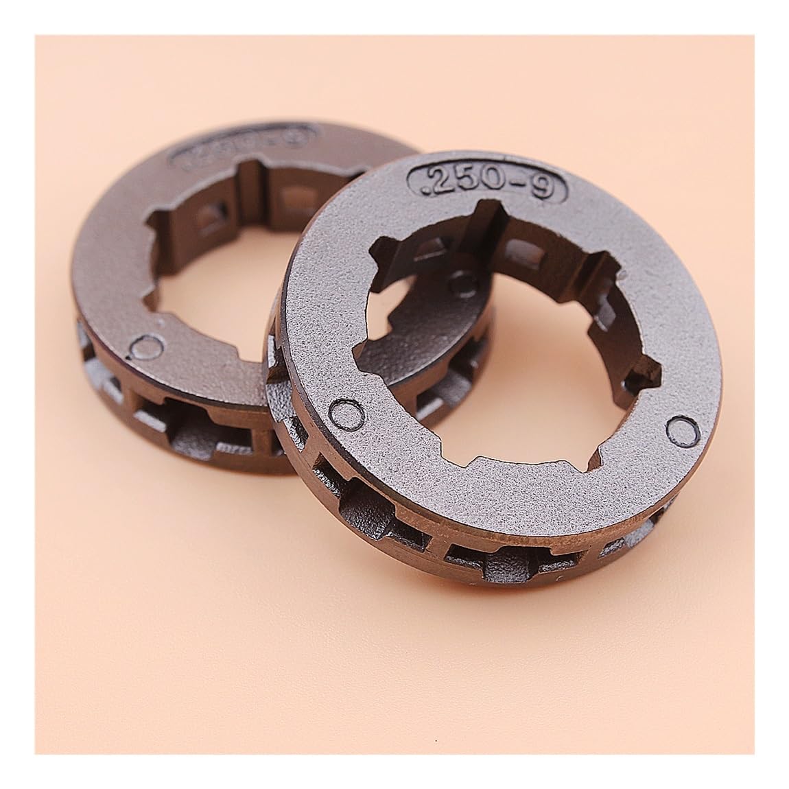 Pignon de tronçonneuse 9 dents à 7 cannelures 19 mm pour pièces de rechange (Lot de 2)