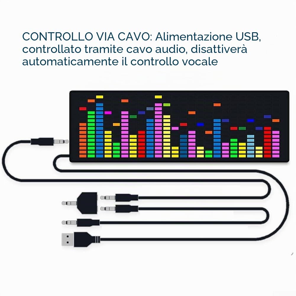 Indicatore di spettro musicale, analizzatore di visualizzazione dello spettro musicale, VU Meter RGB Display del livello audio scheda amplificatore, schermo a LED a colori, controllo vocale +