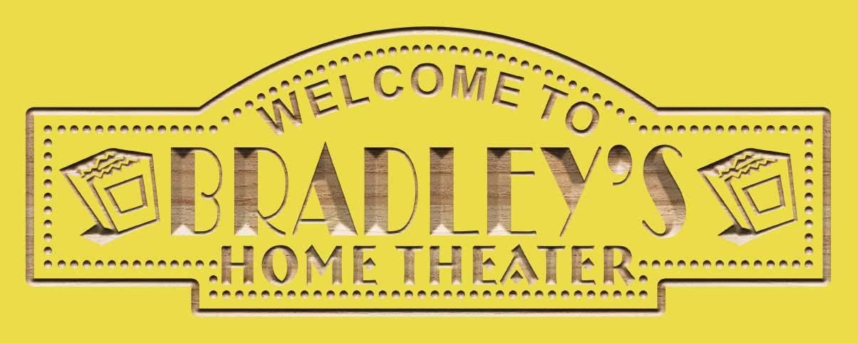 ADVPRO Name Personalized Home Theater Cinema Ticket Home Decoration Beer Bar Décor Engraved Wooden Sign 23 x 9.25 st18s62-wpc0058-tm-y