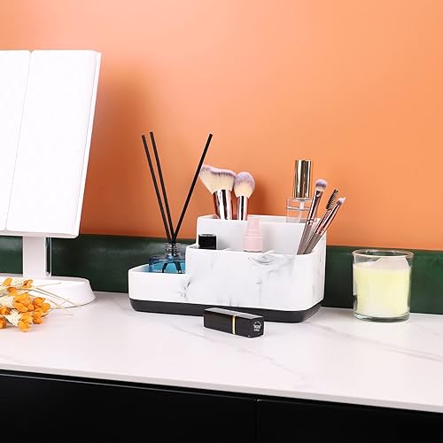 Miniatura 28 de zccz Portacepillos de dientes Organizador de baño - Soporte de cepillado de dientes para baños - Soporte eléctrico para cepillos de dientes y pasta