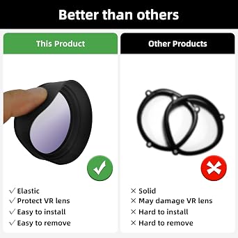 VR Blue Light Glasses, Lens Protector, Compatible with Quest 2 Accessory, Merryhome Design, Glasses Spacer, Lens Replacement, Anti-Glare, Anti-Dust, Easy to Install and Remove, Protect Your Eyes