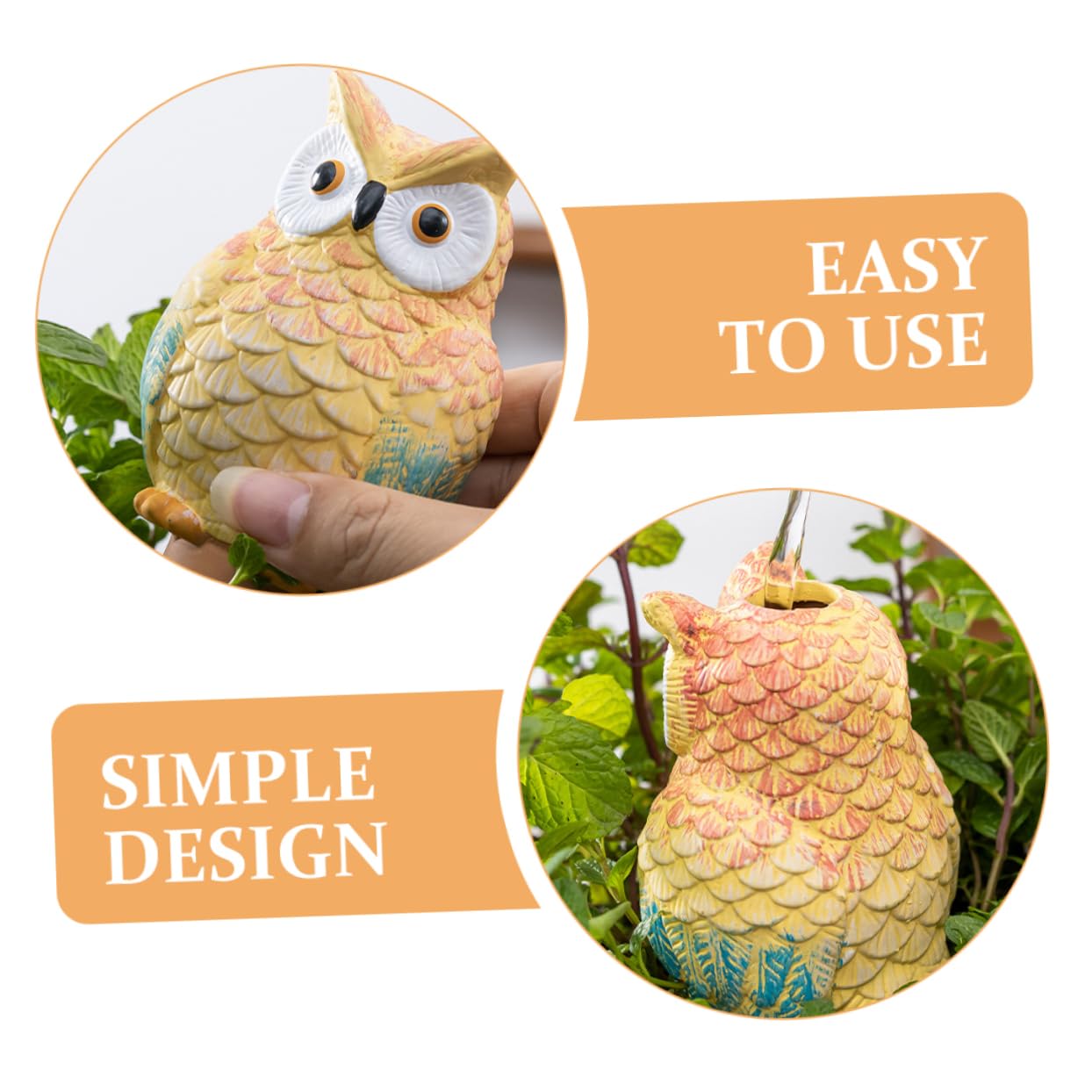 Toyvian Dispositifs D'arrosage Automatique de Chouette 4 Pièces, 210ml, en Latérite, Système Facile à Utiliser pour Arrosage Goutte-à-Goutte de Plantes en Pot