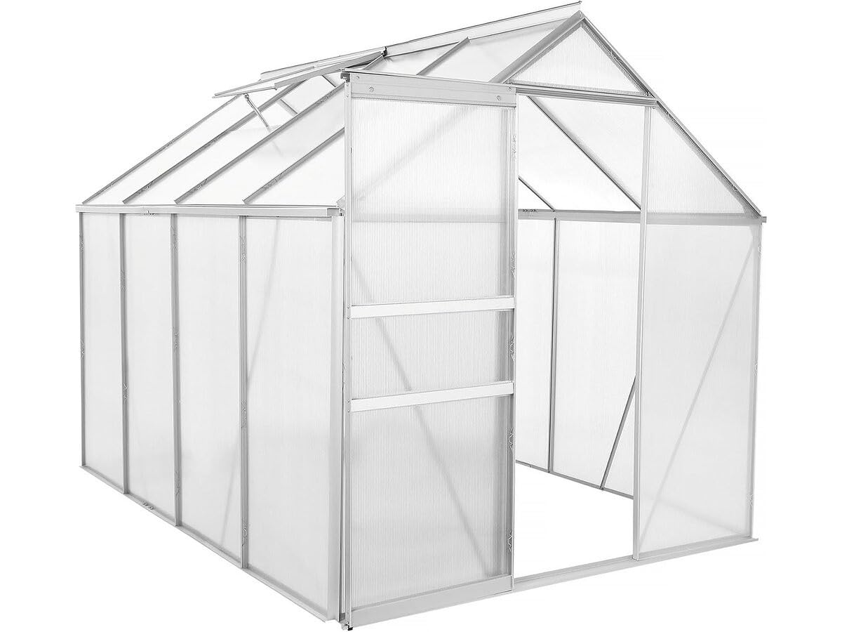 Serre Jardin Polycarbonate 250 x 190 x 195 cm Basilic - 4,75 m² - Gris