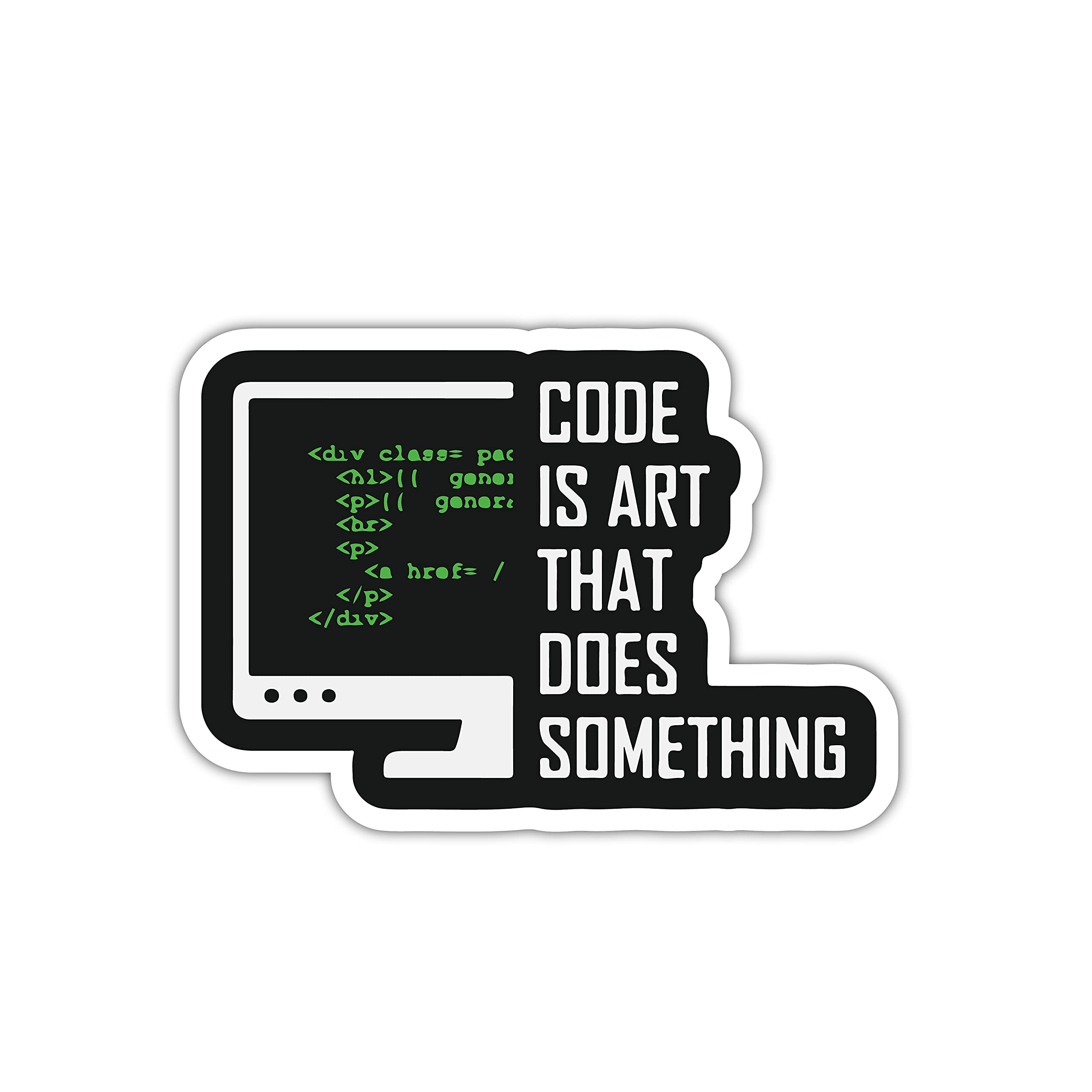 woopme Code Is Art That Does Something Motivational Quotes Sticker for Developers Programmers Coders Vinyl Decal Printed Sticker Funny for Walls Laptops Bottles Cars (Multicoloured) (B0977M7LTZ) Amazon Price History, Amazon Price Tracker