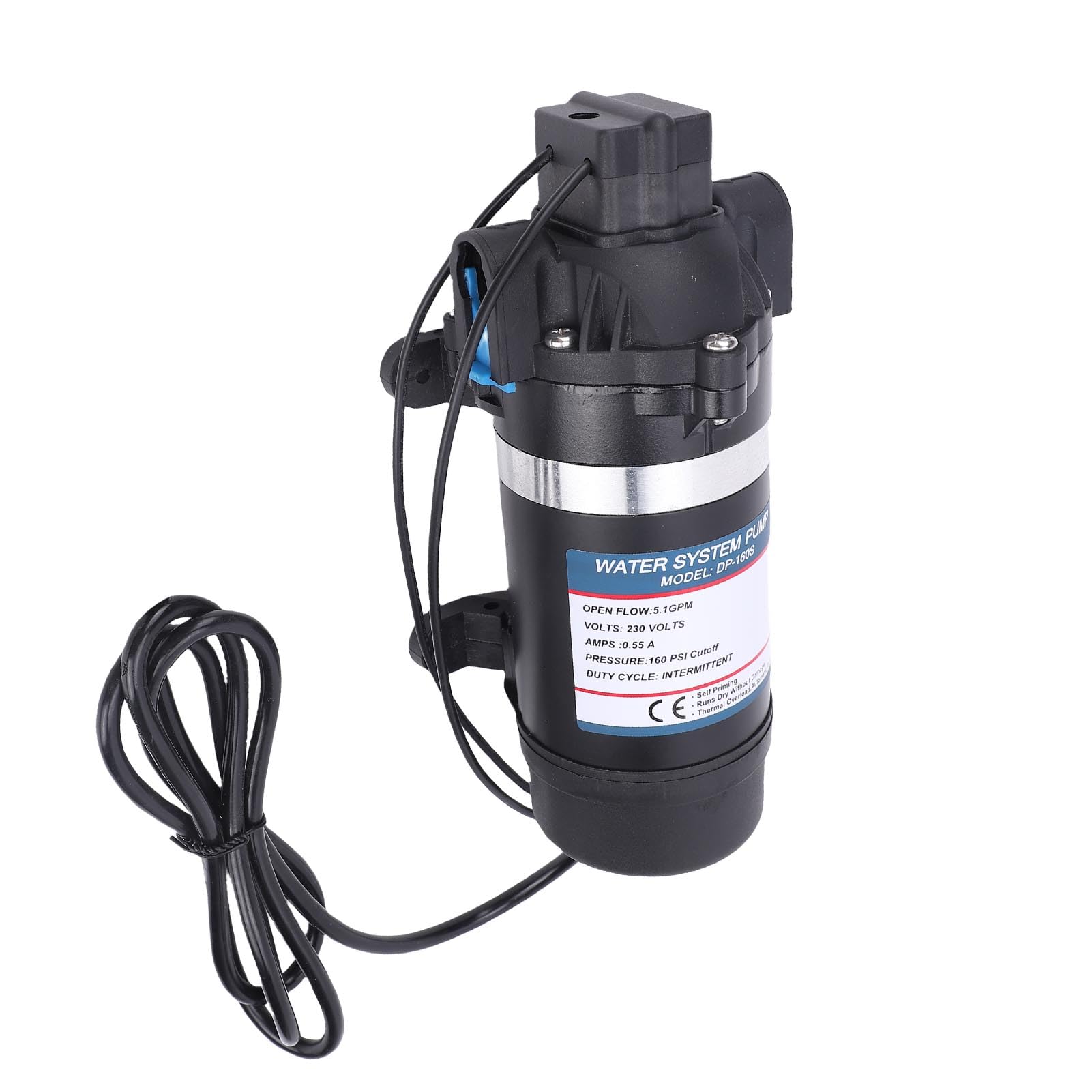 Pompa per Diaframma Ad Alta Pressione Pompa di Pressione di Innesco di Auto 160psi Elettrico 5.1 Gpm per Spray Marino per per Moto (Plug UE 220-230V 0.68a)