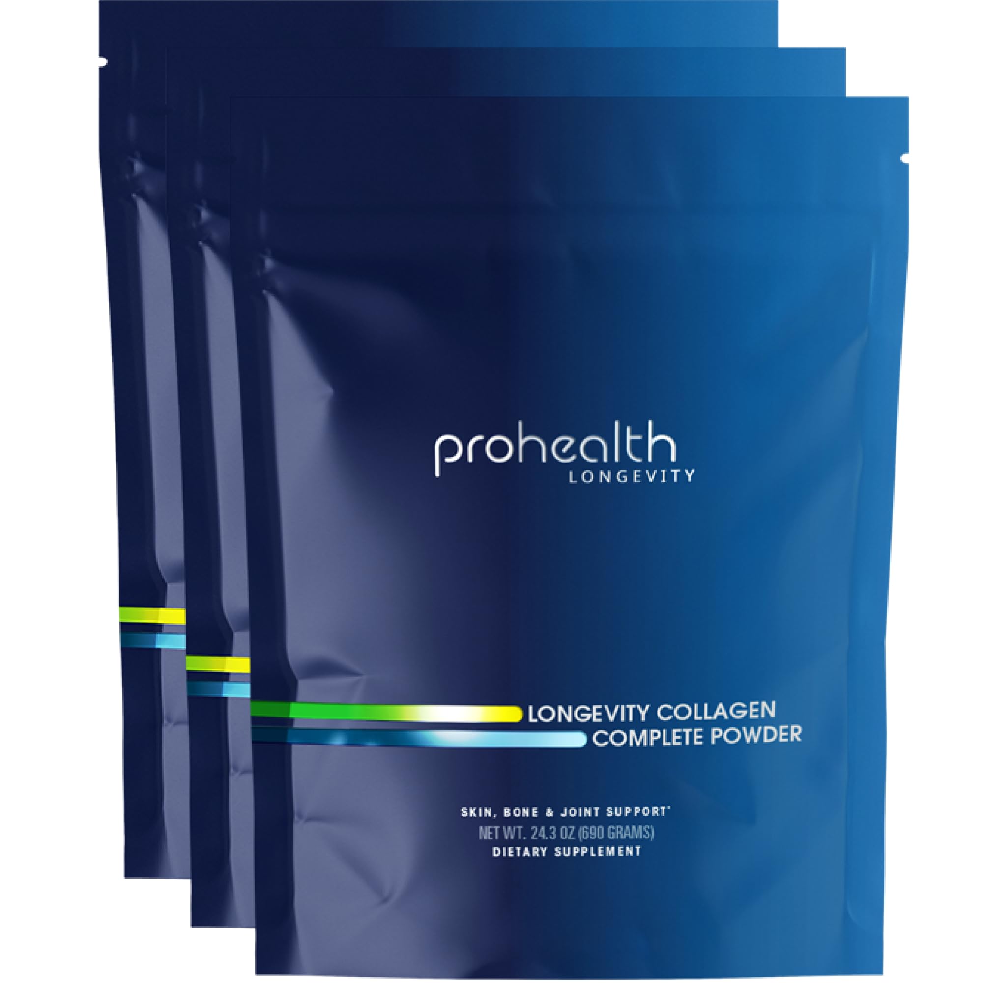 ProHealth Longevity Collagen Complete Powder - for People Over 40 20g Multi Collagen Hyaluronic Acid for Joints Bones
