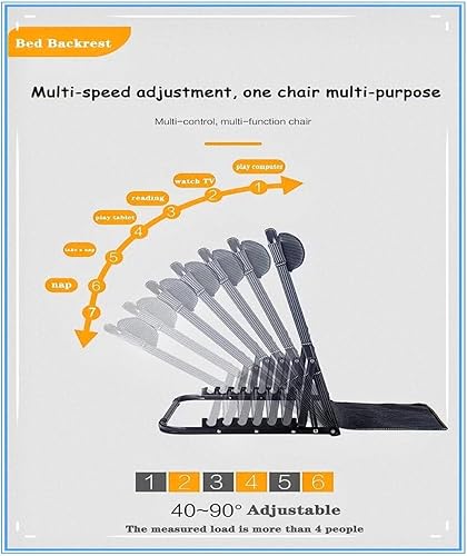Miniatura 7 de Jarler Respaldo de cama ajustable  Soporte de respaldo de cama plegable elevador, asiento de lectura, playa, cuña plegable de 6 grados para personas