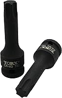 Vista 12 de T50 3 pulgadas de largo Torx Star 6 puntos Negro Impact Bit Socket Herramienta de reparación automática 1/2 pulgada Square Drive