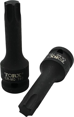 TMAX T60 - Herramienta de reparación automática de 3 pulgadas de largo Torx Star de 6 puntos de impacto negro de 12 pulgada de unidad cuadrada