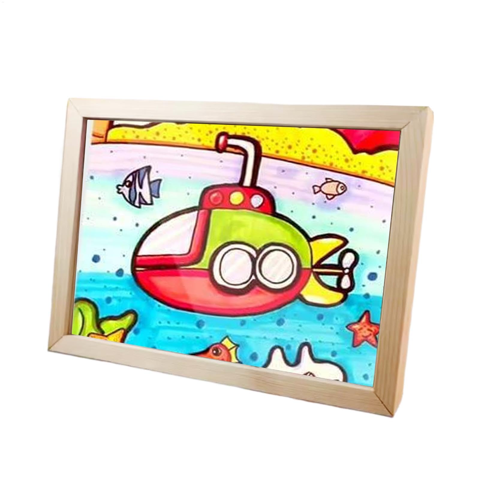Cadre d'art en bois modifiable pour exposer les dessins de vos enfants dans le salon