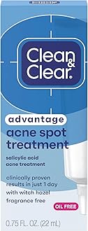 Advantage Acne Spot Treatment, Oil Free Acne Treatment with Salicylic Acid, Witch Hazel, and BHA, Gel Pimple Cream for Adults and Teens, Witch Hazel & Salicylic Acid Medication,.75 oz