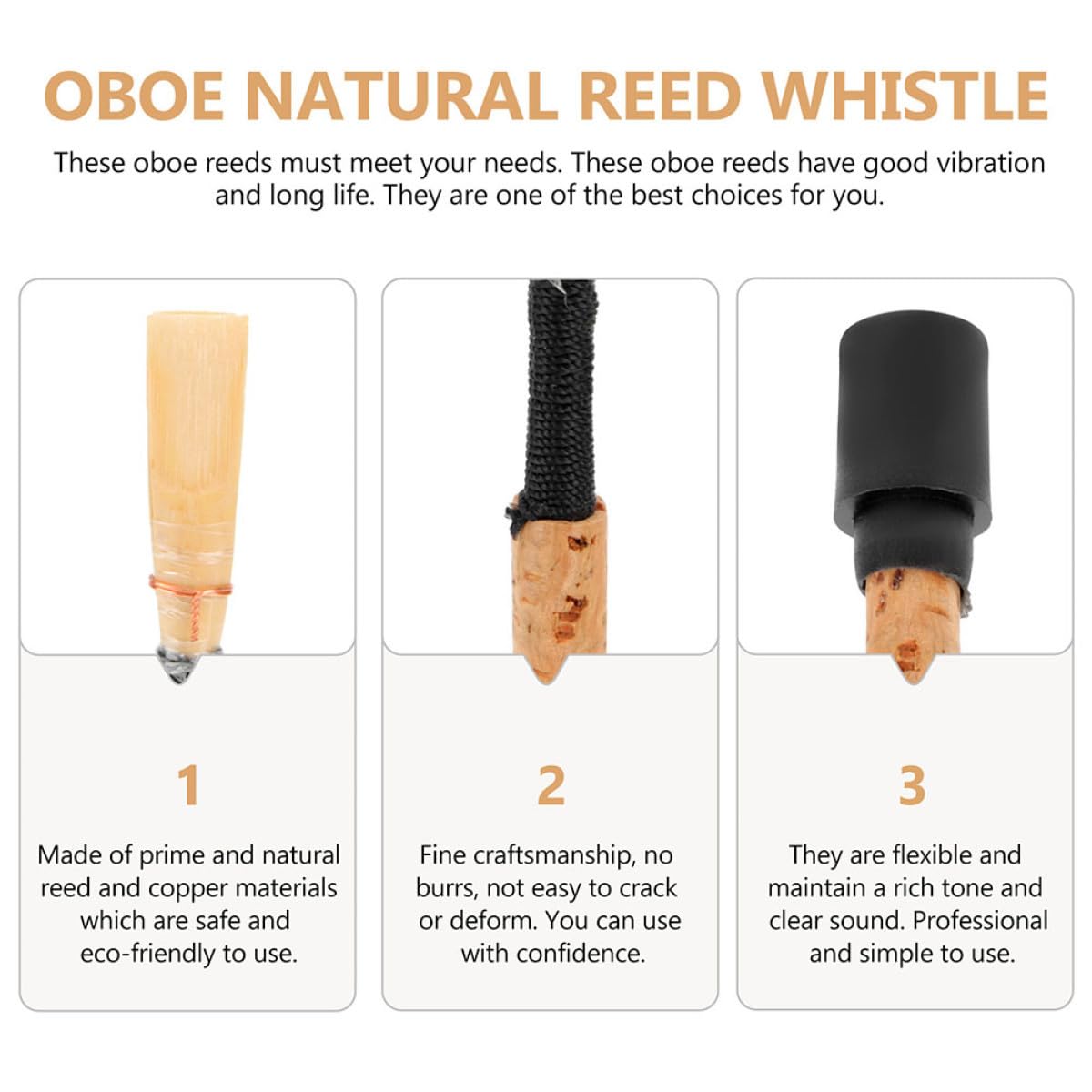 2 piezas Cañas de Oboe Profesionales Hechas Mano Cañas de Cobre Resistentes y Compactas para Músicos Expertos Accesorio Imprescindible para Oboístas Profesionales