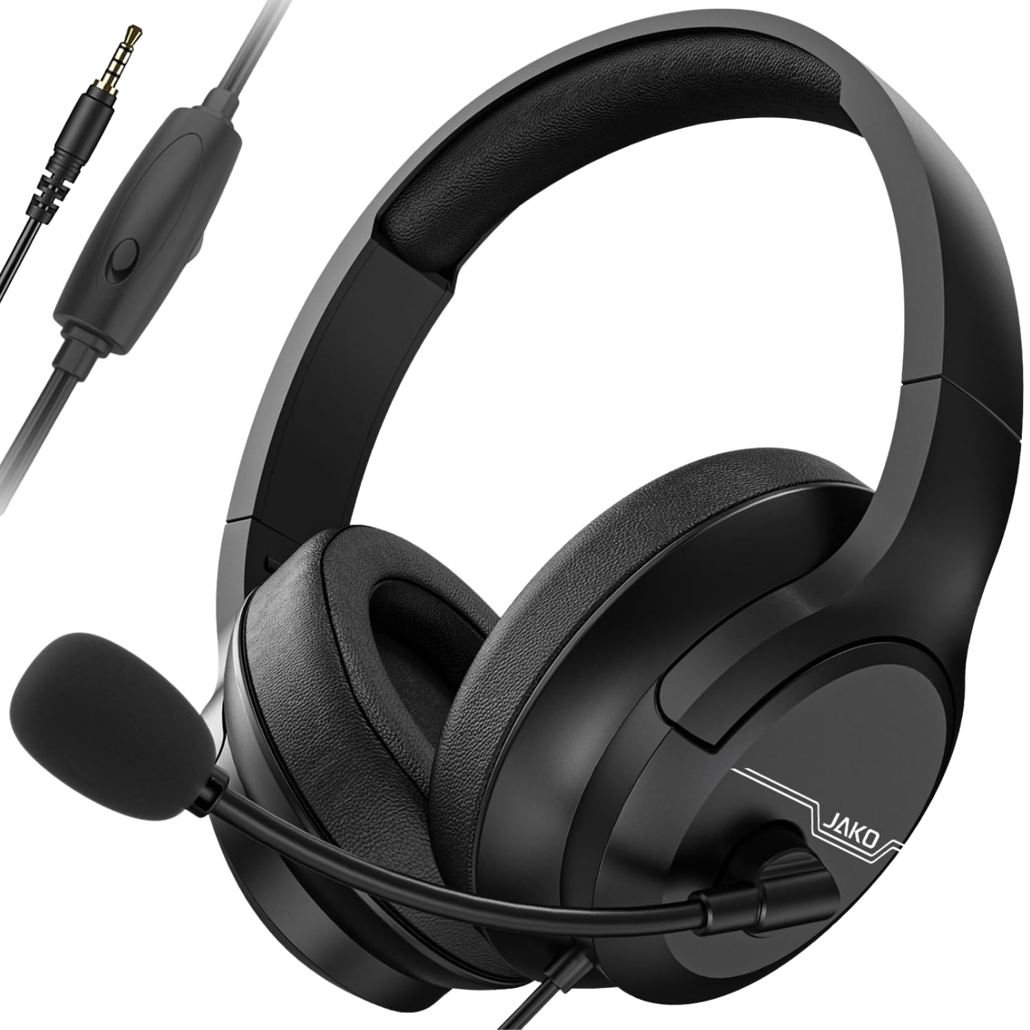 Gaming Headset for Xbox One, PS5, PS4, PC, Sega Game Gear and Other Devices with 3.5mm Audio Jack, plug and play, Gaming Headphones for Nintendo Switch with Clearing Mic, Folding Desig (Black)