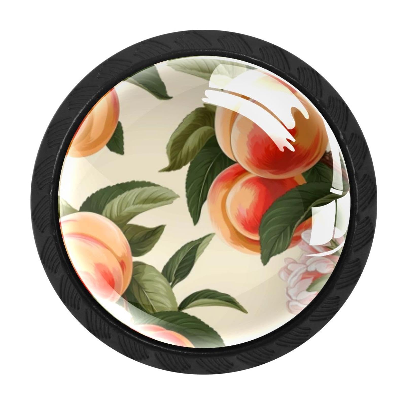 CHENZZZZ 4PCS Peach Dresser Knob Round Glass Drawer Knobs Pulls Cabinet Handle for Home Kitchen Office Bathroom Wardrobe Cupboard