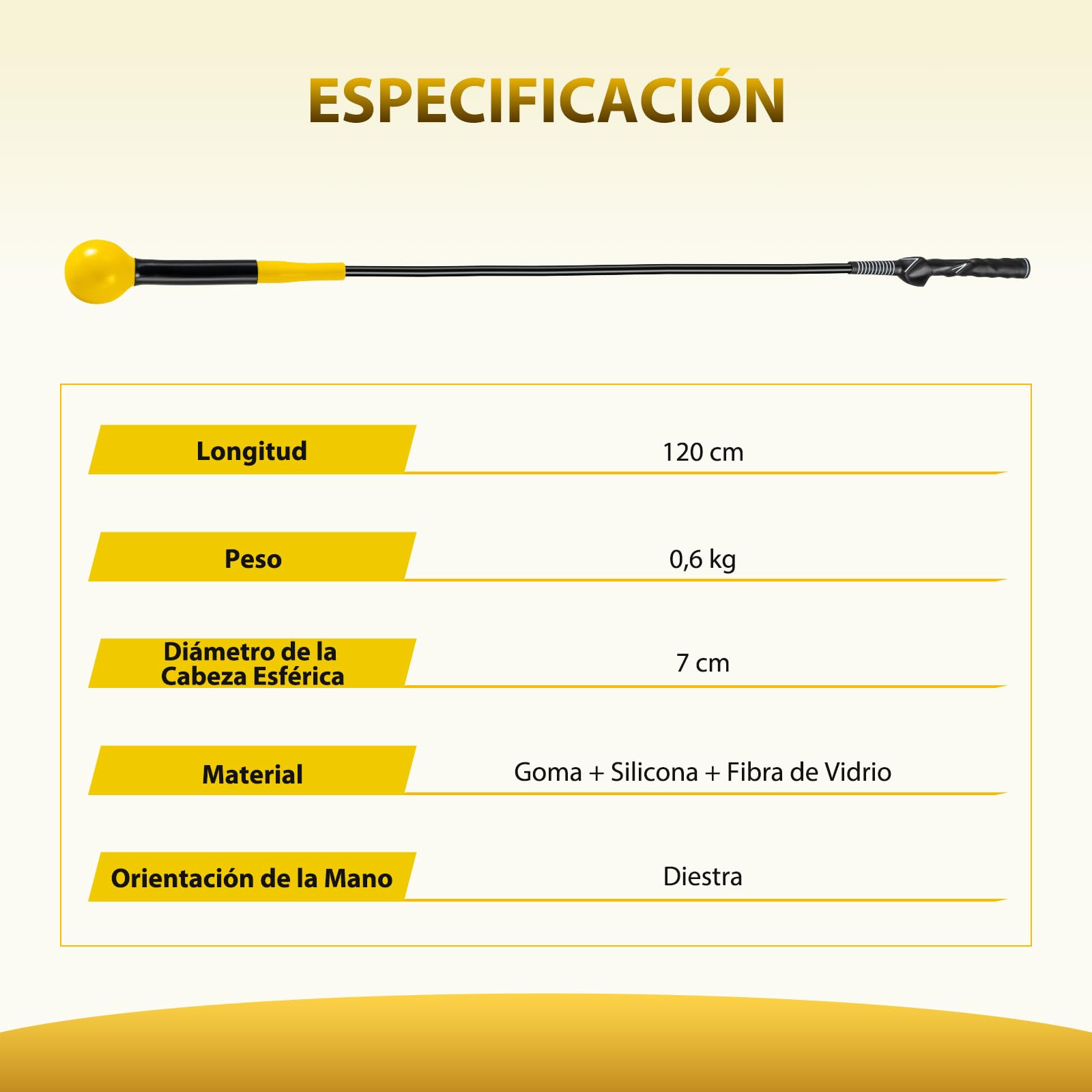 COSTWAY Ayuda para Entrenamiento del Swing de Golf, Palo de Práctica con Cabeza Pesada