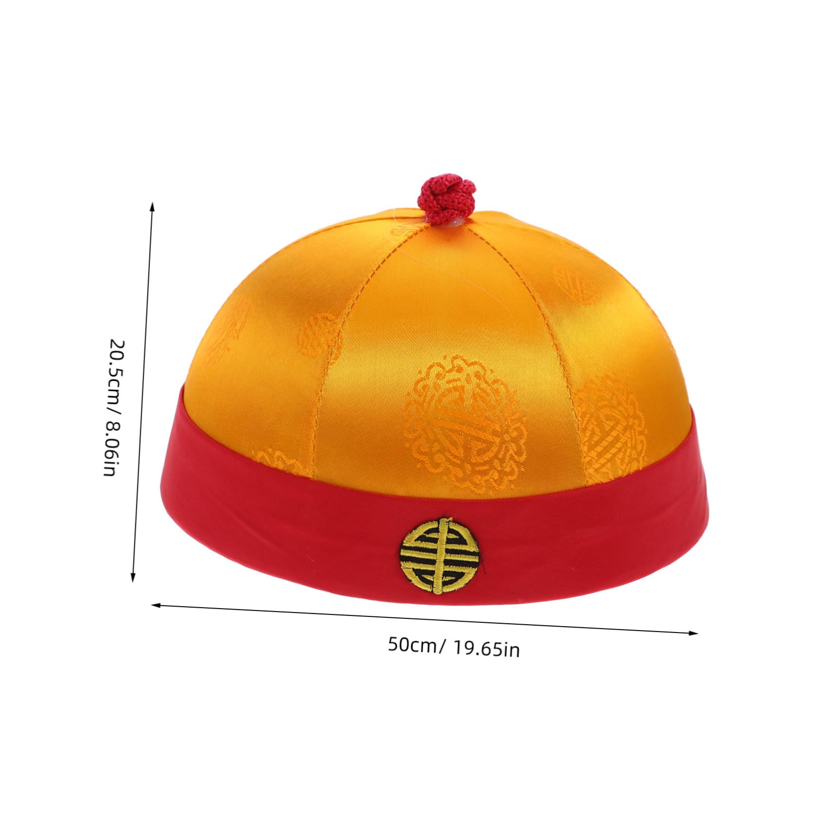 JECOMPRIS Ancient Chinese Costume Hat Brocade Braids Ponytail Qing Dynasty Prop for Boys and Girls Party Cosplay