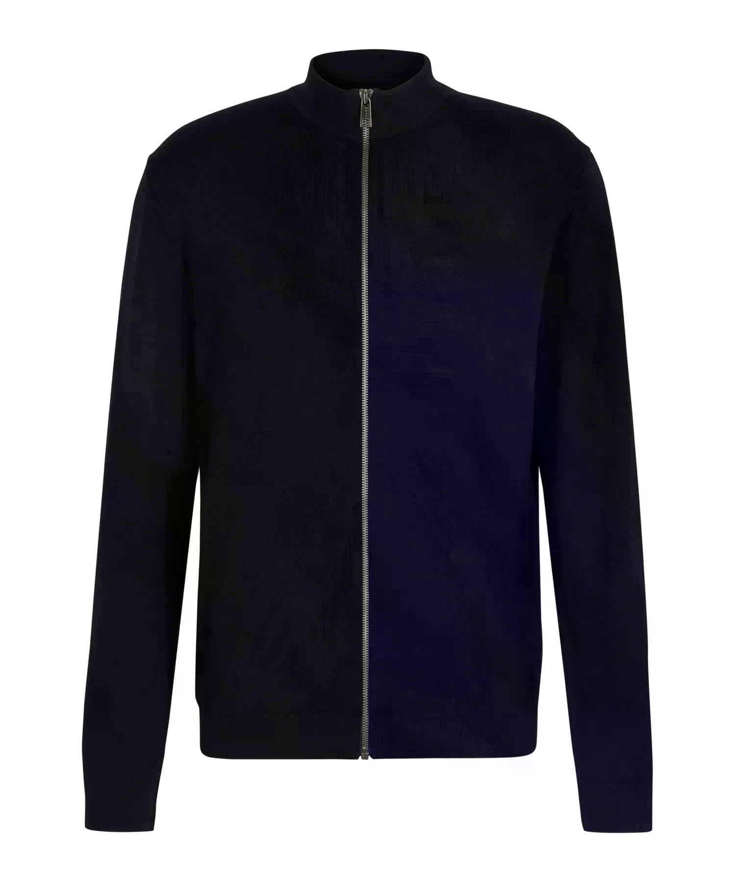 FALKE Uomo Basic New Merino Zip Maglione Cardigan Classico Morbido Elegante per Il Lavoro e Il Tempo Libero Traspirante Regolazione climatica antiodore Lana Vergine 1 Pezzo