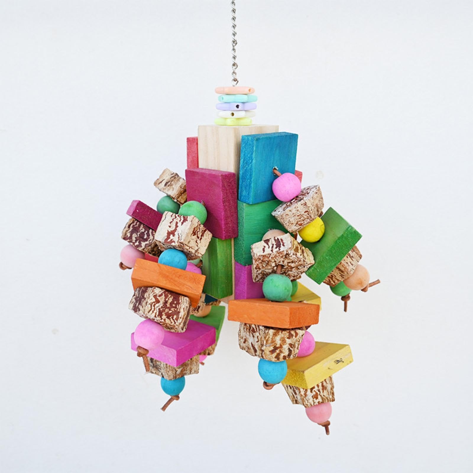 Juguete Colgante para Jaula de Pájaros, Juguete para Masticar para Loros, Juguete Multicolor, Juguete para Loros