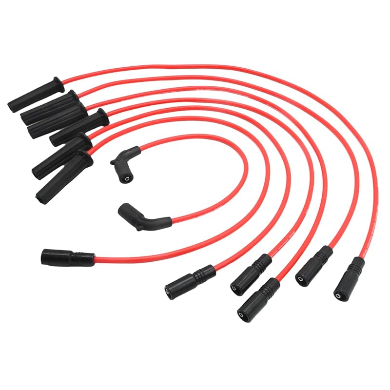 Jogo de cabos de vela Vkinman 8 mm para Chevrolet Silverado e GMC Sierra 1500 4.3L 1999–2007 – 7 unidades