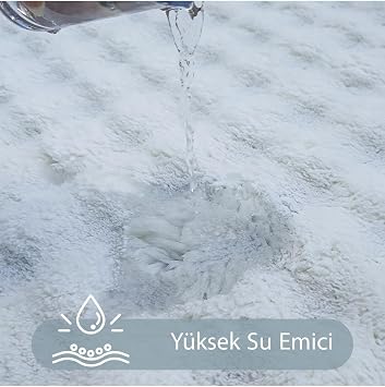 Bubble Krem Banyo Halısı, 70 x 120 cm, Makinede Yıkanabilir, Kaymaz Tabanlı