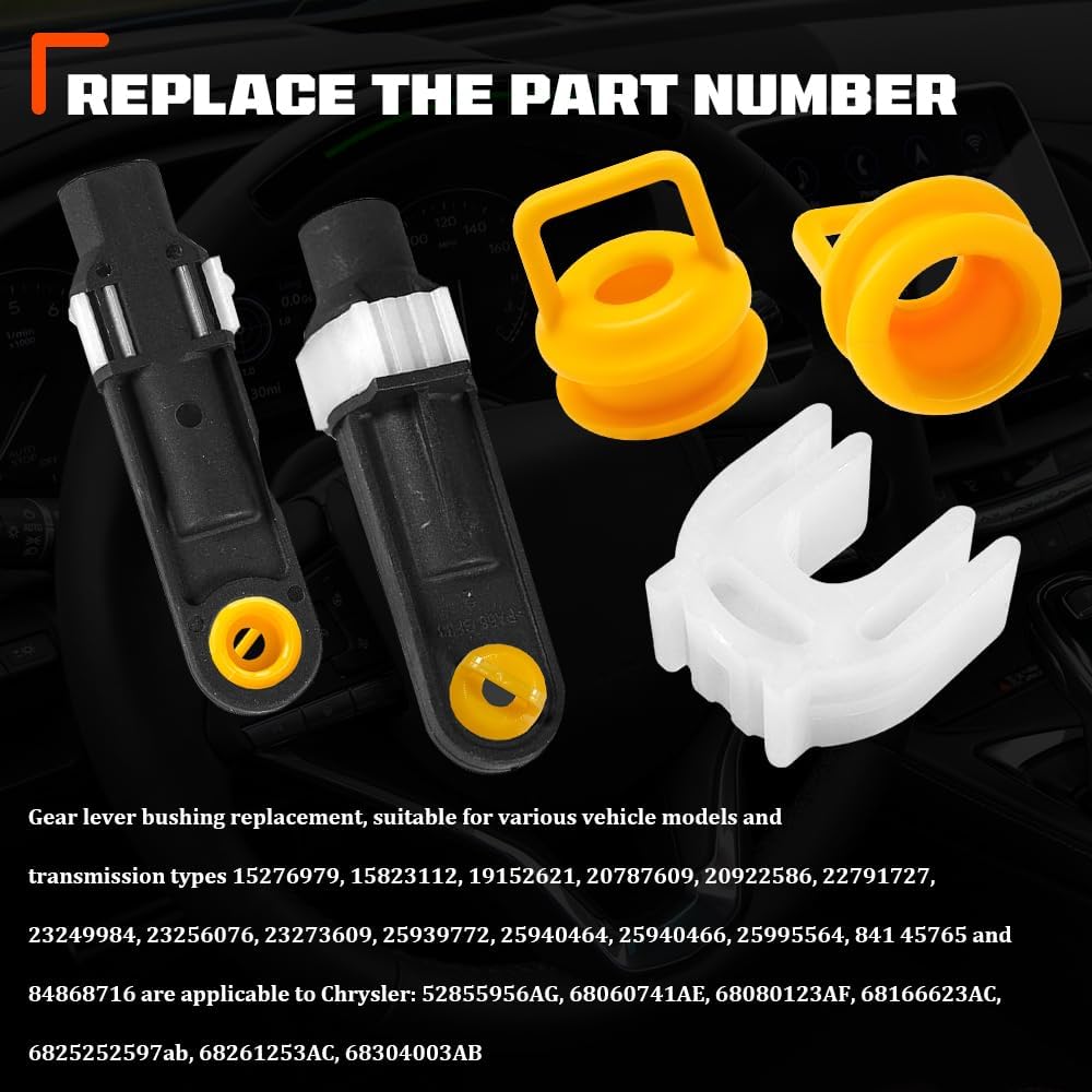 Transmission Shifter linkage Cable Bushing Repair Kit, Shifter Bushings & Components, Shift Cable Bushing Kit Compatible with Chevy GMC Dodge Ram, Replace OEM# 14104 15276979 52855956AG