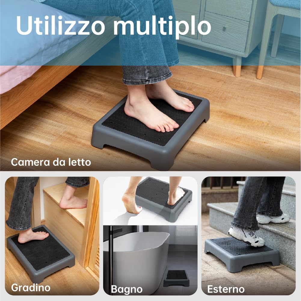 StrongTek Sgabello a un gradino per adulti e anziani, alzata in plastica con superficie antiscivolo e piedi, portatile per doccia, vasca da bagno, auto, esterno, piattaforma per mobilità 350 lbs