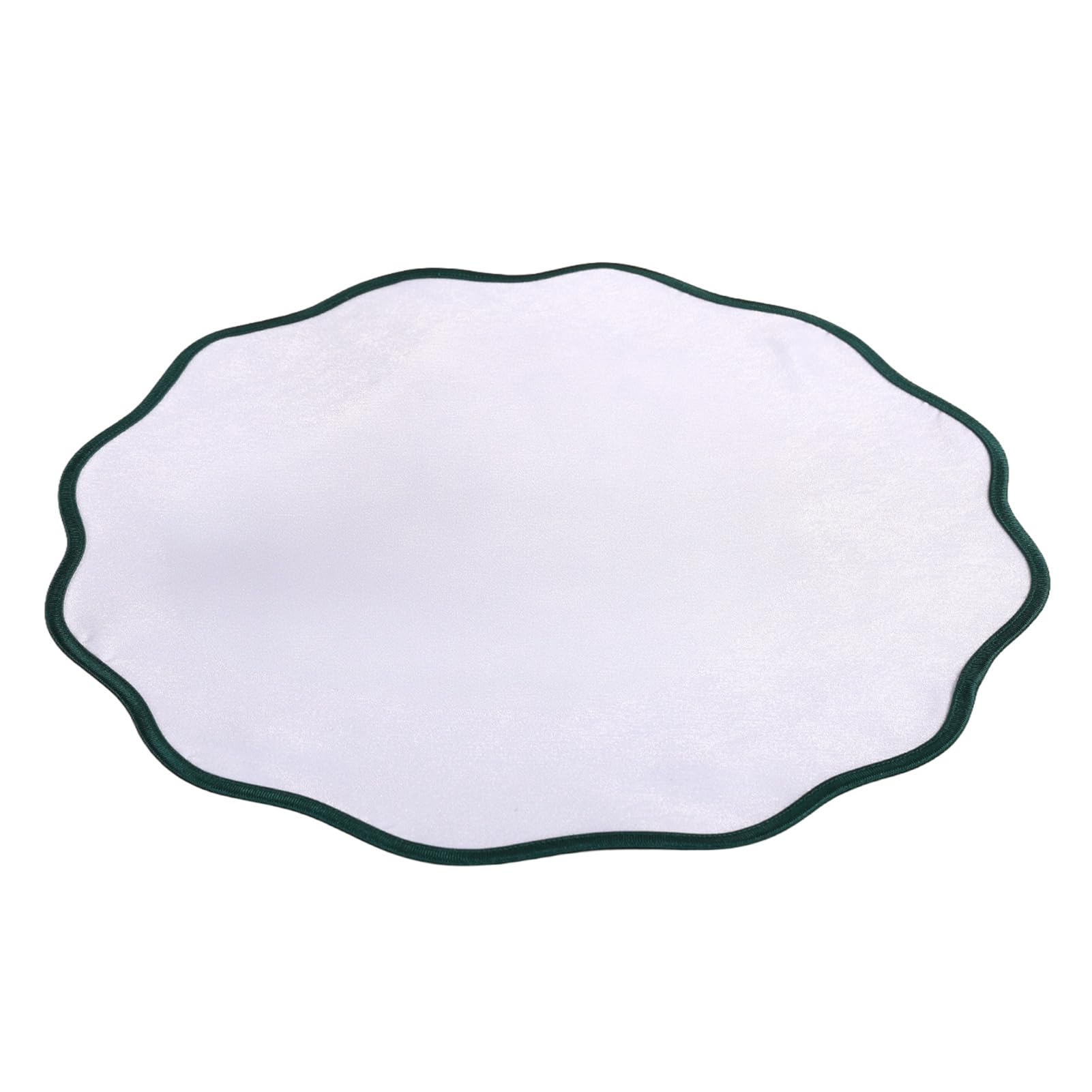 Virelynx Scalloped Round Placemat – Linen Machine Washable Heat Insulation, Table Mat for Dining Table Home Decoration