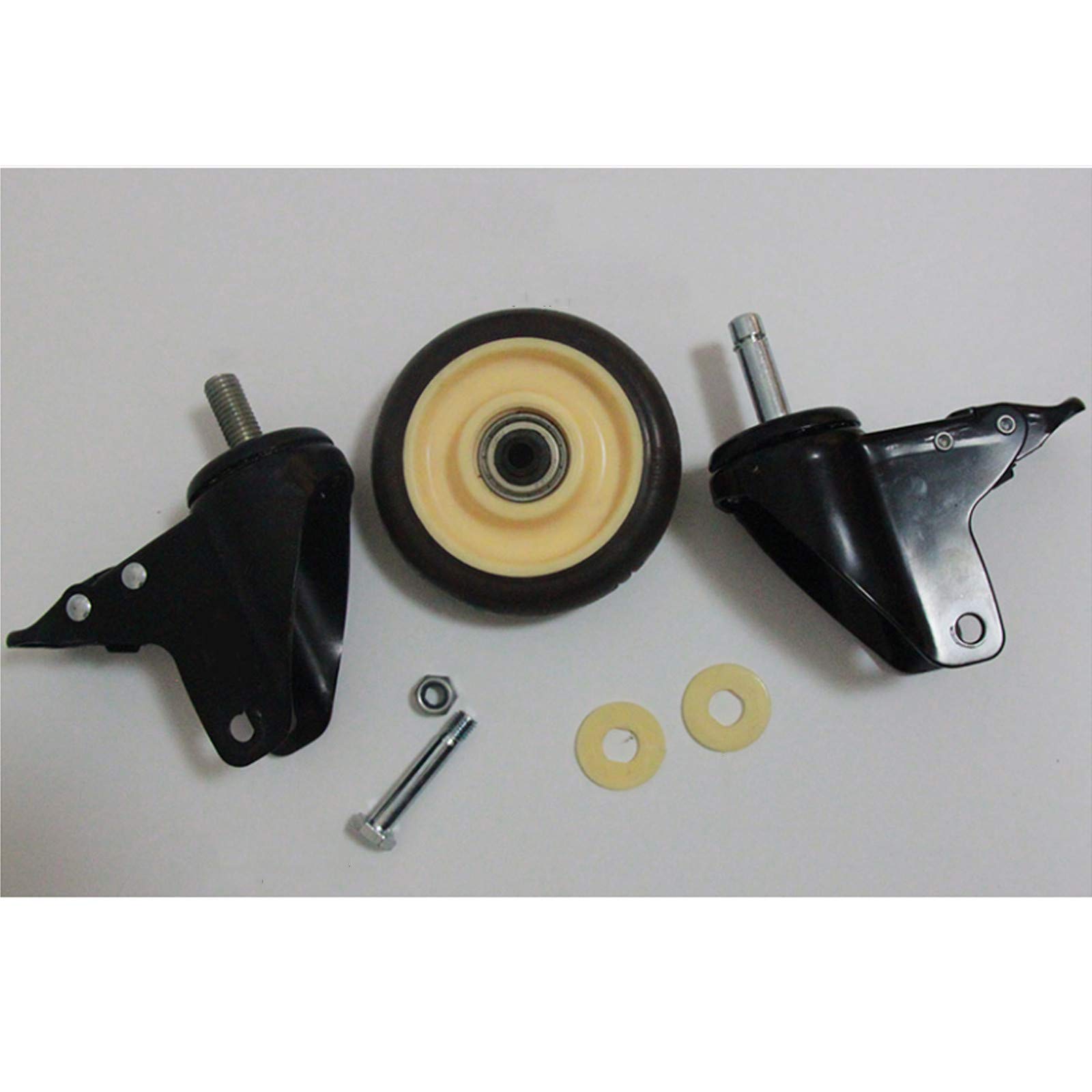 LUNEZY Roues pivotantes en TPR Robustes pour Chariots d'établi, roulettes de Rechange industrielles, Tige filetée M12 x 25 mm, Lot de 4 (Universal 100 mm/4in)