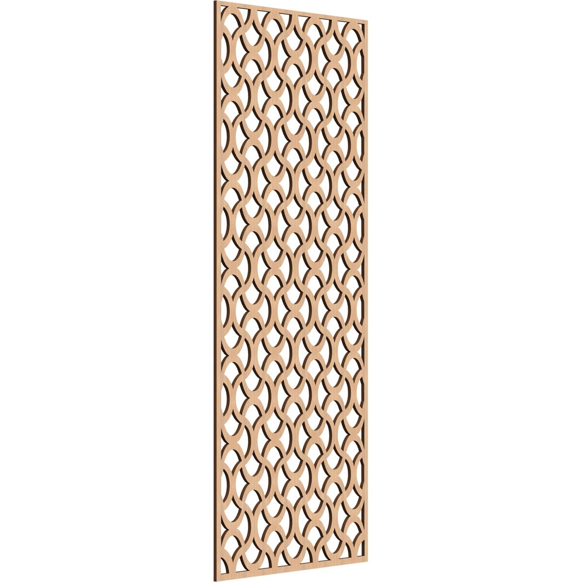 Resort Decorative Pierced Fretwork Wood Wall Panels, 27 3/8"W x 69 3/8"H x 3/8"T, Hickory