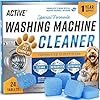 Washing Machine Cleaner for Pet Owners - ACTIVE Enzymatic Deep Clean Descaler for Cat & Dog Hair, Urine, Odor, Residue, 24 Septic-Safe Tablets for Top Load, Front Loader, HE Washer Tub - 1 Year Supply