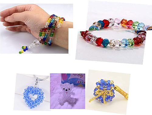 Miniatura 4 de FAMLEAF 100 cuentas de cristal de 0.236 pulgadas, cuentas redondas de vidrio, cuentas de vidrio facetadas, cuentas de cristal facetadas a granel,