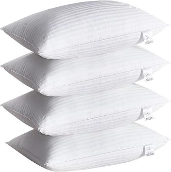 Acanva Bed Pillows for Sleeping 4 Pack, Premium Fluffy and Soft Down-Like Polyester Fiber Filled, Perfect for Back, Stomach & Side Sleepers, King Pack of 4, White