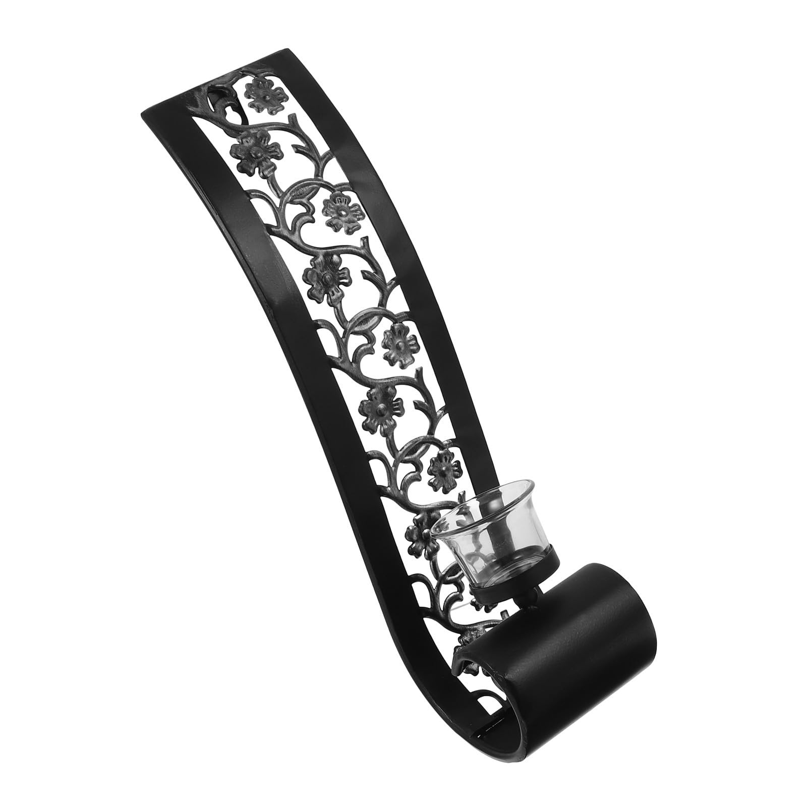 Candelabro de pared de hierro Beaupretty: soporte negro de alta resistencia y estilo vintage