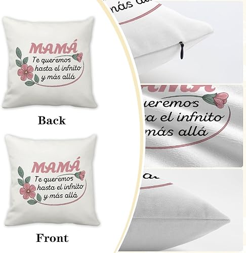 Miniatura 3 de Best Presents for Moms Zipper Pillow Covers 18X18 Regalos para Mamá Día De La Madre Regalos De Cumpleaños para Mamá Birthday Valentines Day Gifts