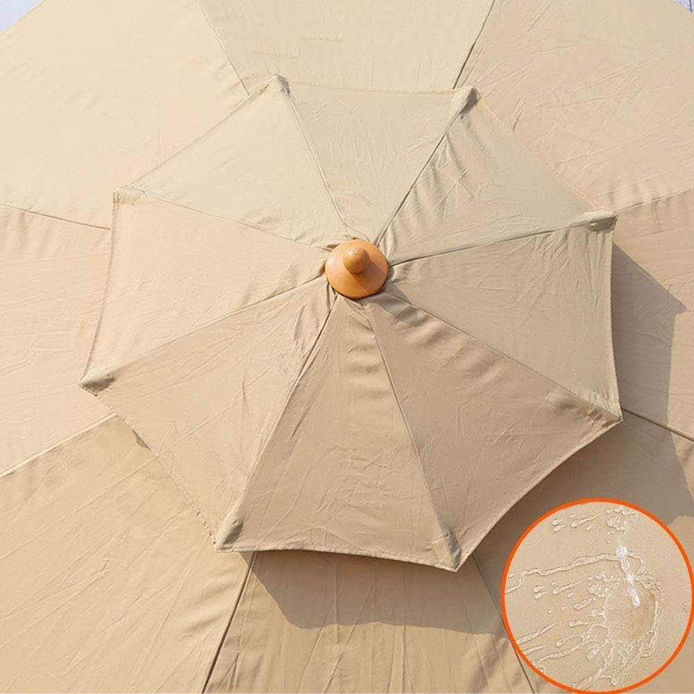 LYGSWDB Parasol Parasol ogrodowy Parasol ogrodowy 8,8 stopy Podwójny wentylowany parasol tarasowy 8 żeber Parasol plażowy Korba ręczna Parasol zewnętrzny Parasol plażowy Odcień (kolor: Bruin, rozmiar: