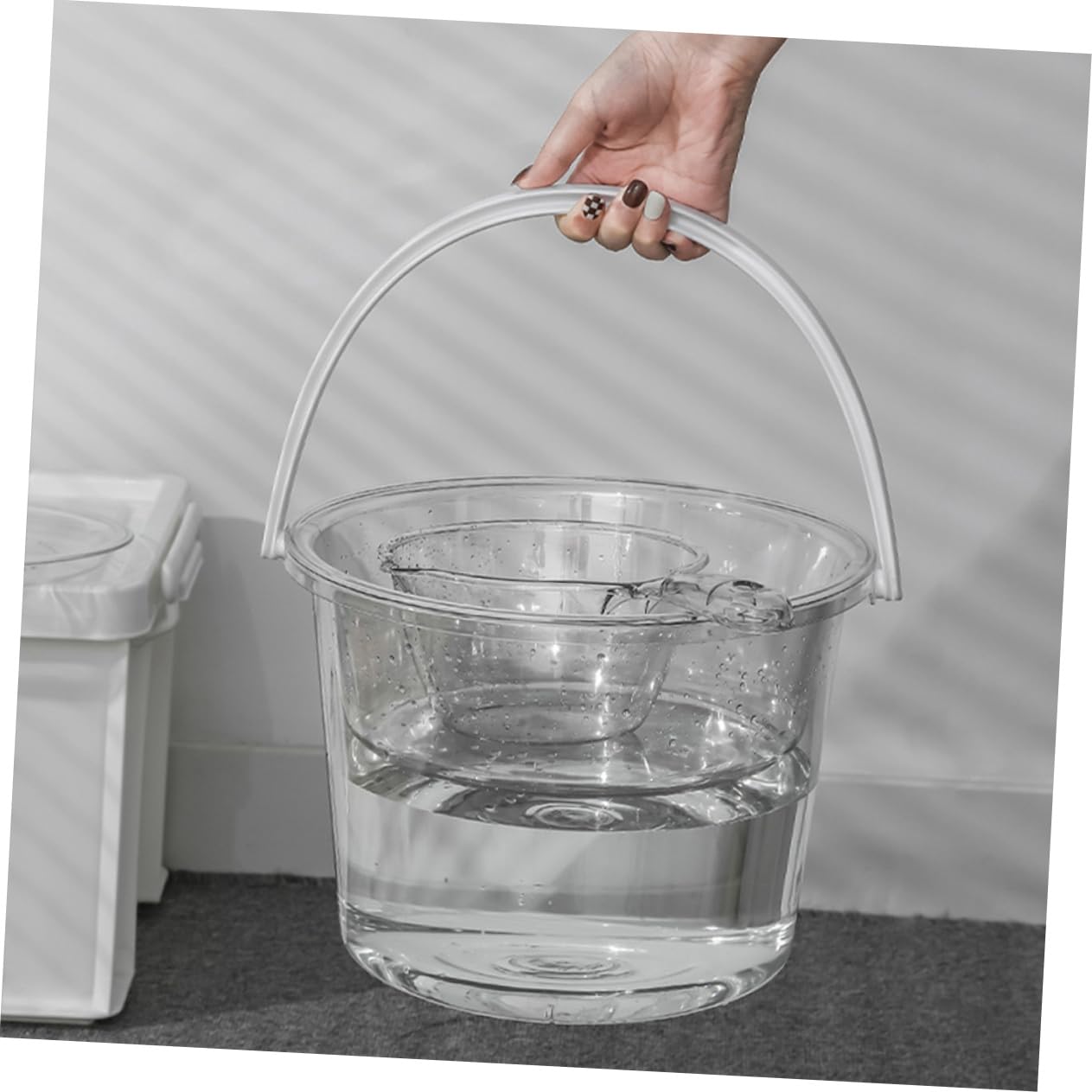 1satz Transparenter Eimer Mit Griff Wasserbehälter Mit Großer Kapazität Inkl Schaufel Und Praktischen Einsatzmöglichkeiten Für Haushalt Und Camping