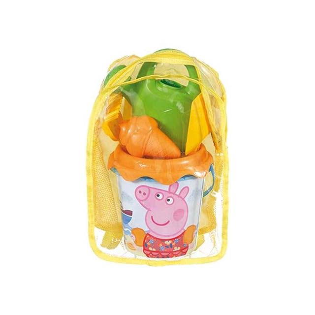 Smoby- Mochila de Playa con Cubo de Peppa Pig, Cubo Playero con Licencia de Peppa Pig y accesorios