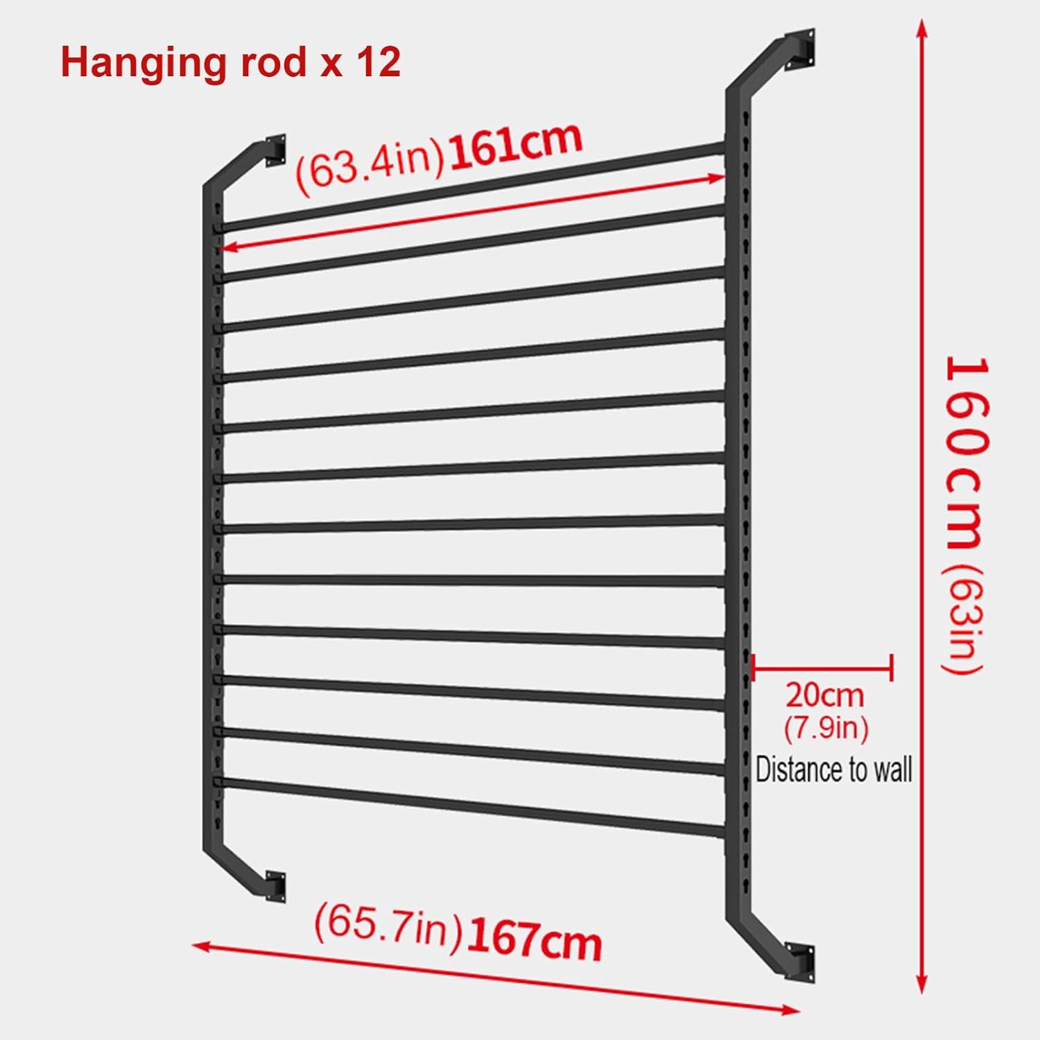 Large Fabric Roll Storage Rack with Adjustable Hanging Rod Commercial Heavy Duty Steel Organizer Holder Large Textile,Vinyl Roll Storage Organizer, Wall Mount Car Color Change Wrap/Car Windo