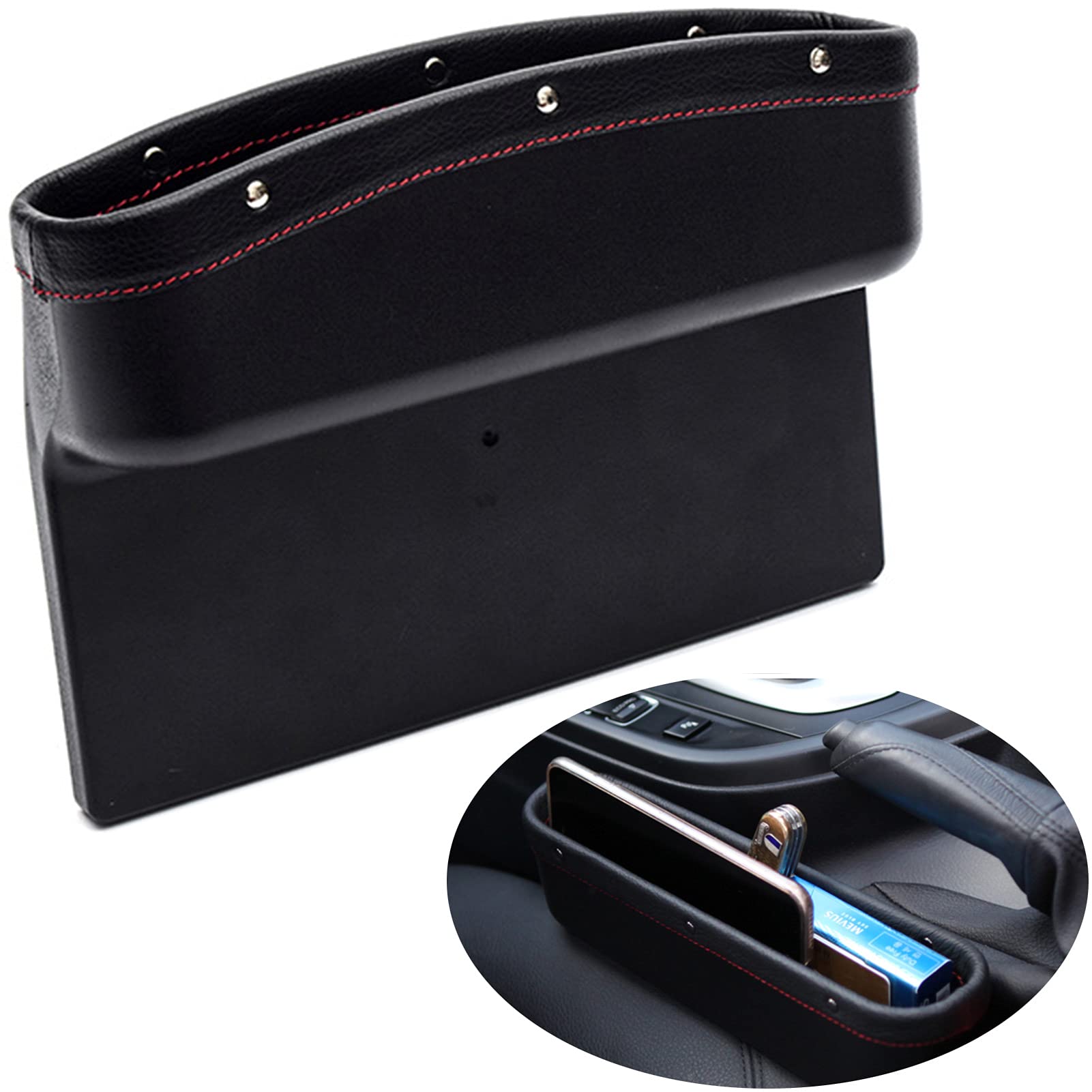 Organizer Auto FINEVERNEK - Scatola Portaoggetti Per Seggiolino, In PU, Con Tasche Per Cellulare E Chiavi - Foto 6