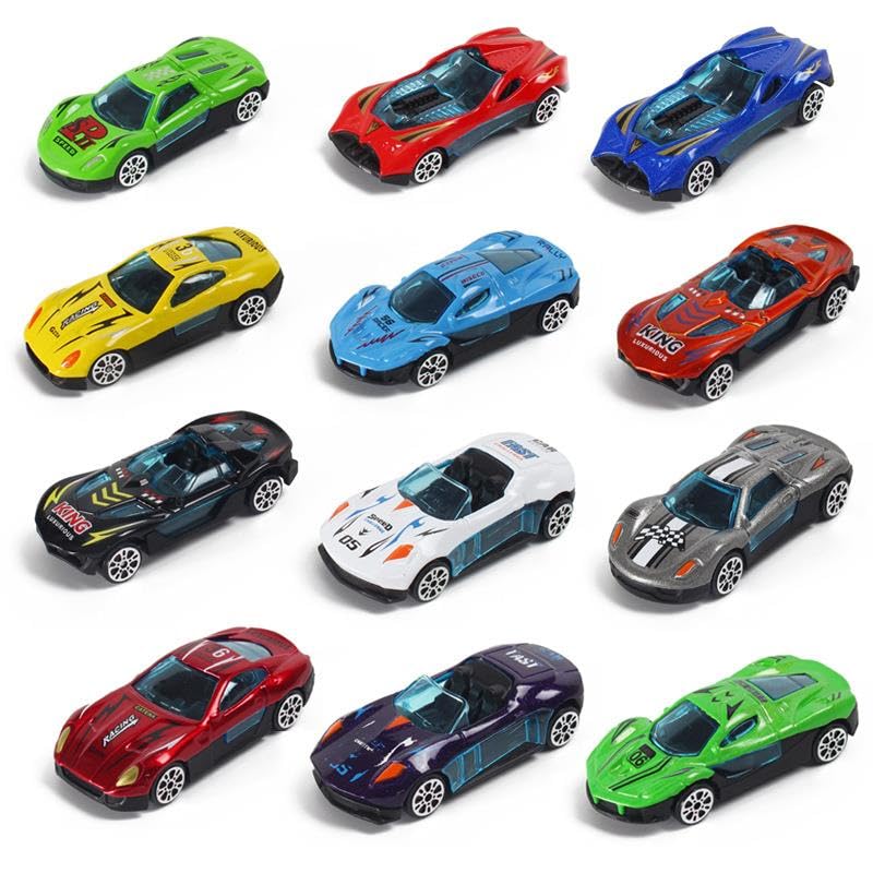 Image of Galaxy Hi-Tech Sports Car Set of 6 Mini Metal Cars Set Push N Go 6 Pcs Vehicles, Racing Cars Play Set for Toddlers,Boys Die-Cast Car Set, Cake Decorations Topper Birthday Gift