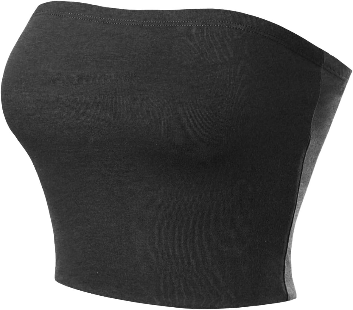 MixMatchy Women's Double Layered Basic Casual Strapless Backless Bandeau Bra Tube Tops