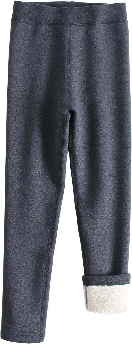 Baby Toddler Girls Winter Fleece Lined Leggings Warm Full Length Pants Basic Cotton Thick Tights 1 Pack