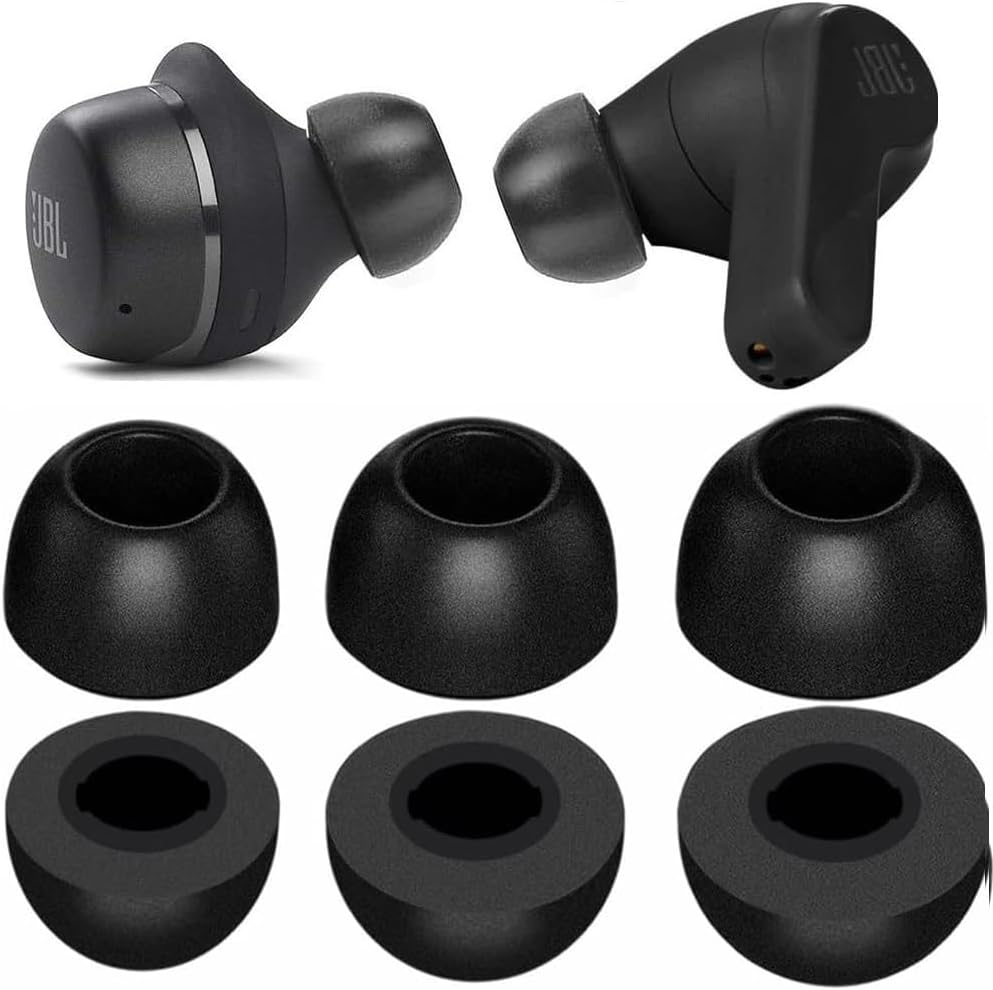 Memory Foam Ear Tips Compatible with JBL Tune 230NC TWS Earbuds, Foam Ear Buds Noise Cancelling Ear Cap Ear Plug Eartips, LMS 3 Size 3 Pairs,Black 214