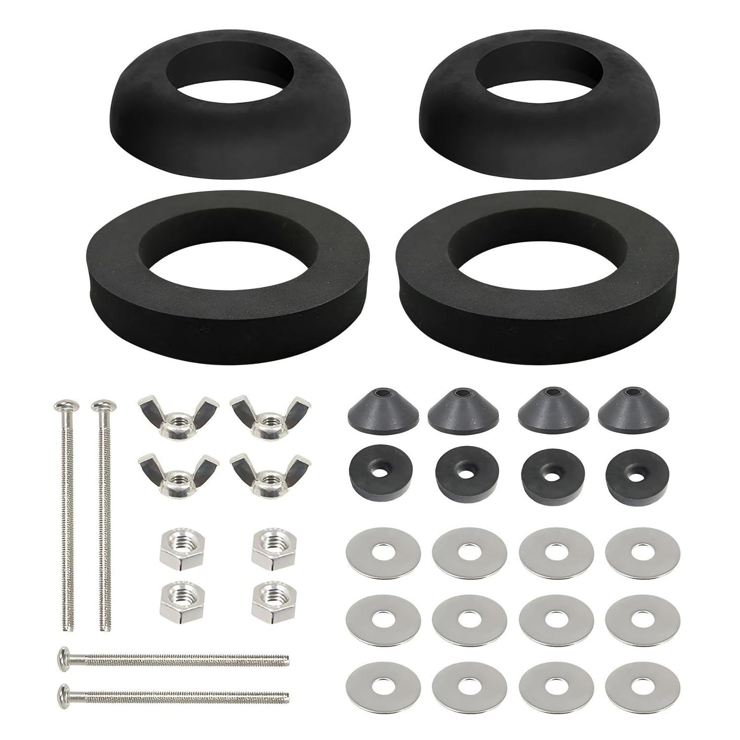 Ejufns Black 36Pieces Of Water Tank Accessories, Toilet Water Tank Seals, Toilet Repair Kits, Toilet Maintenance Accessories.