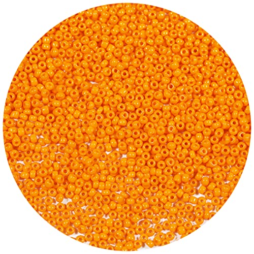 Bala&Fillic Size 11/0 Orange Colors Seed Beads About 7500pcs/100grams in Bag, Small Craft Seed Beads for Jewelry Making (Orange -11/0)